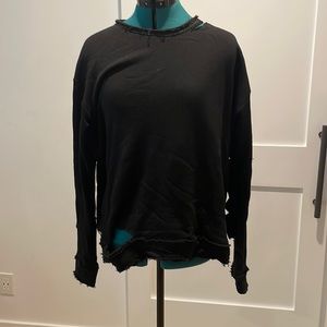 Alala Black Cypher Distressed Sweatshirt Size L